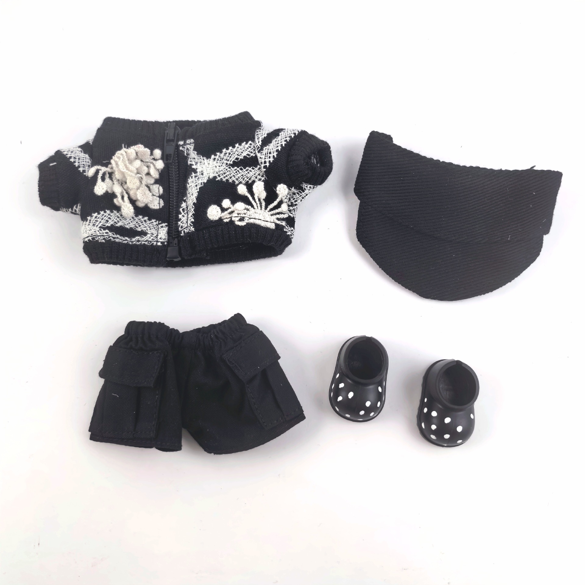 一二三代蕾丝刺绣夹克拉链外套穿搭上衣点点鞋帽子