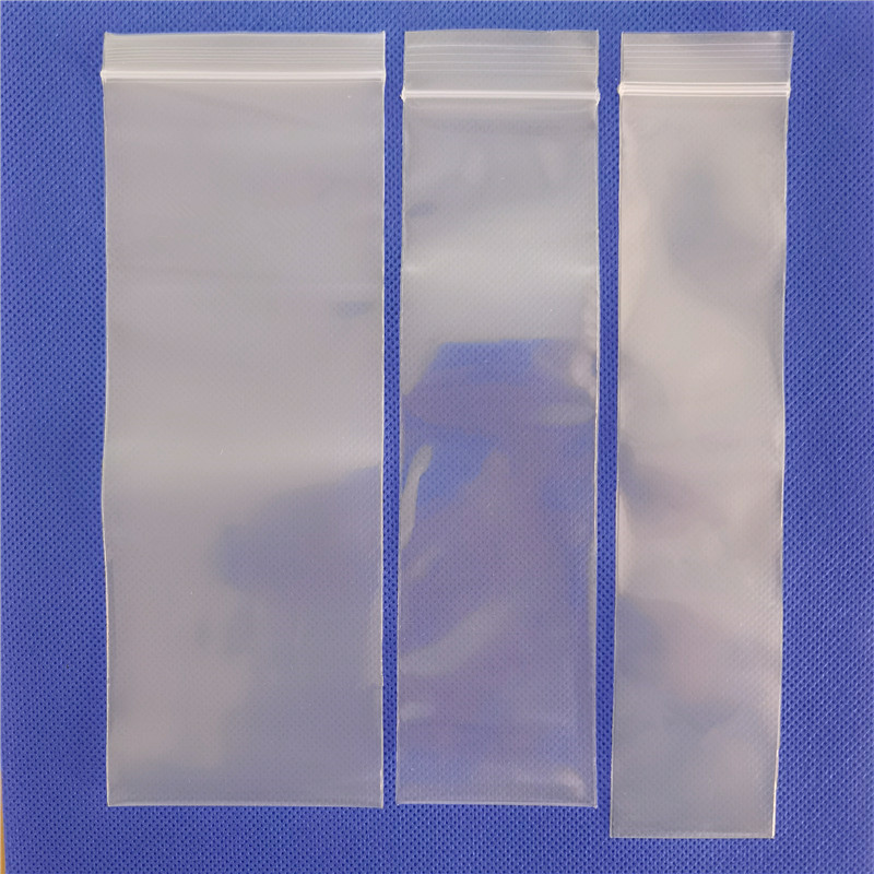 1045 slender self-sealing bag, transparent long sealing bag, square sealing bag, zipper bone molded tube, pe long plastic bag details Picture
