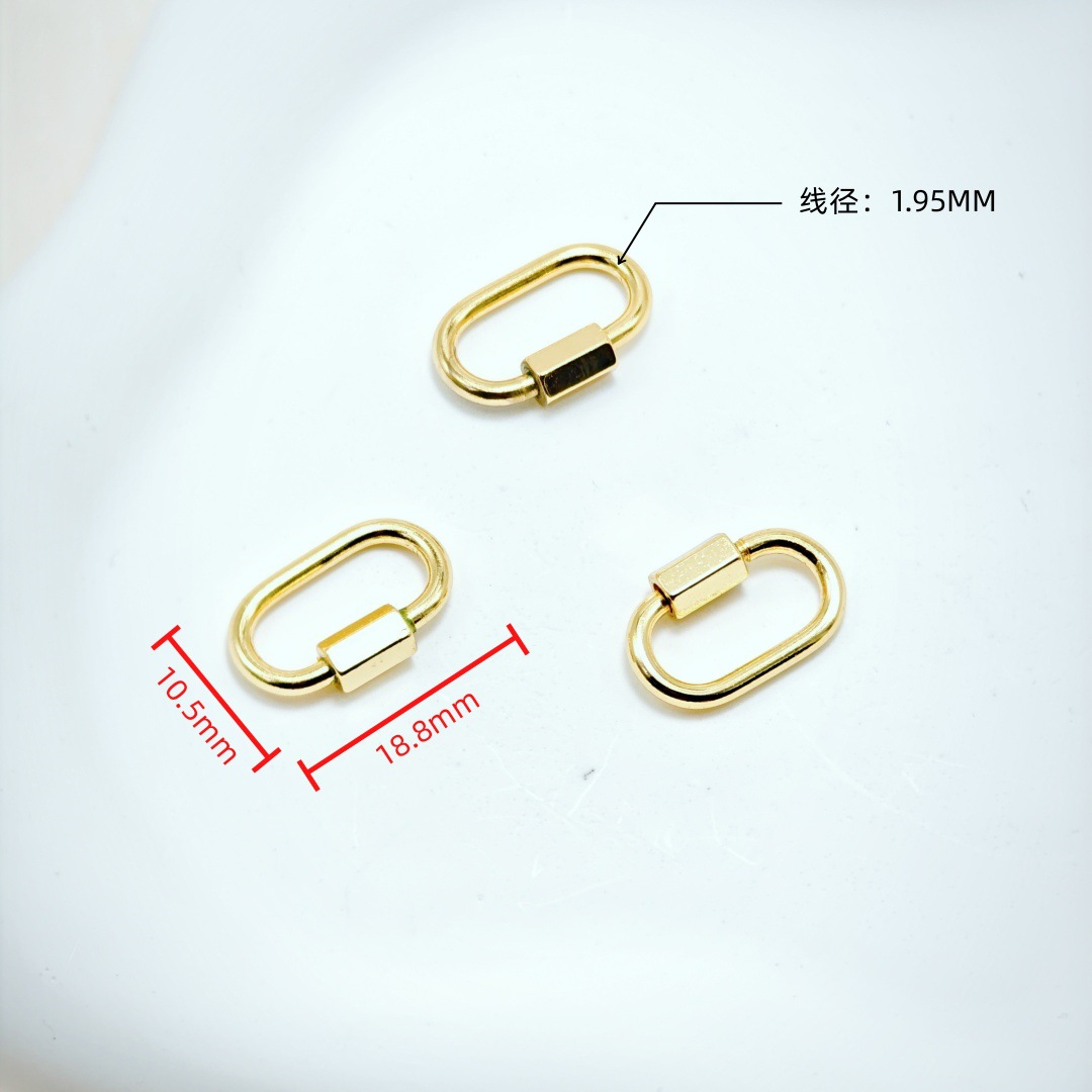 All-copper screw buckle, mountain climbing toy accessory chain, backpack lock piece buckle, hand screw safety buckle, copper screw buckle details Picture