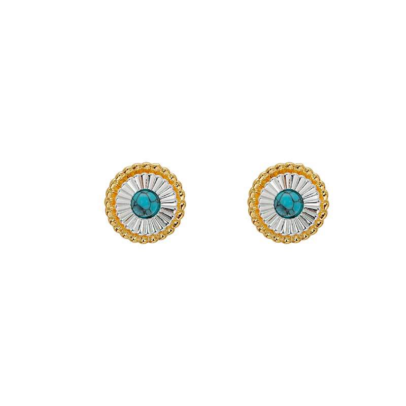 Hyacinth único color patchwork diseño doble flor aretes moda luz lujo alta clase moved made pendientes de pino verde giant look orejas Item Picture