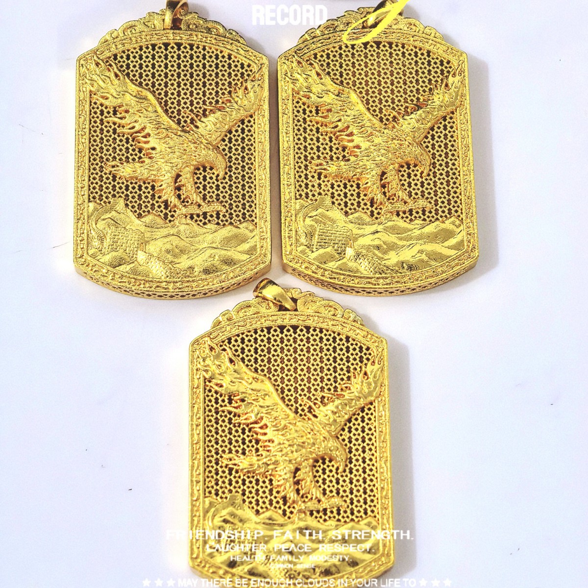 Ancient-style sand gold pendant, the same style as the gold store necklace, is a grand and versatile pendant details Picture