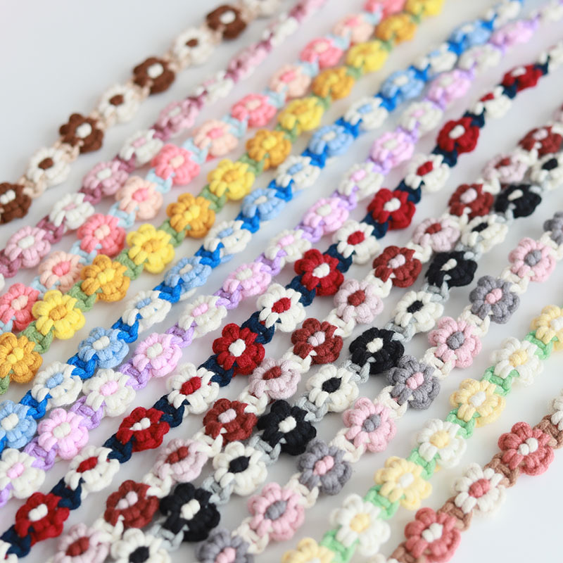 可调节手机挂绳编织相机背带 ins高颜值雏菊花朵斜挎挂脖手机挂链产品图