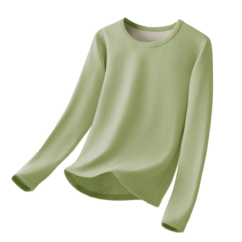 保暖内衣/秋衣秋裤/内衣套装保暖/圆领秋衣秋裤男女通用/羊绒保暖裤白底实物图