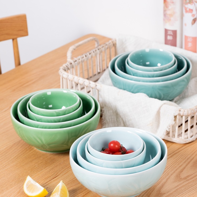 Household rice bowl tableware: High-temperature ceramic thickened anti-scald bowl, single rice bowl, small thin rice bowl details Picture