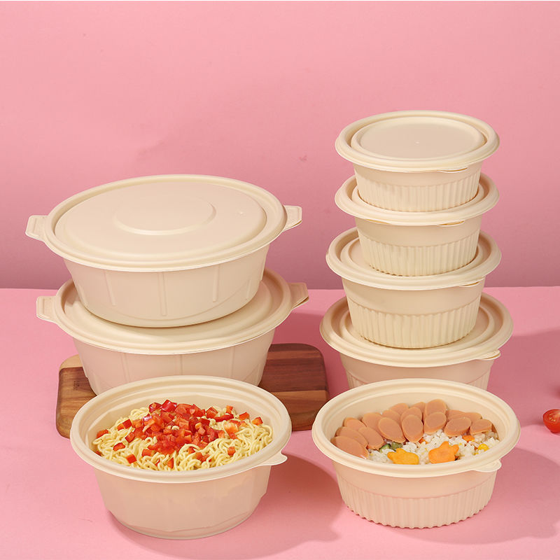 Disposable lunch boxes, degradable takeout round packing boxes, food-grade bowls, square lunch boxes, factory supply chain details Picture