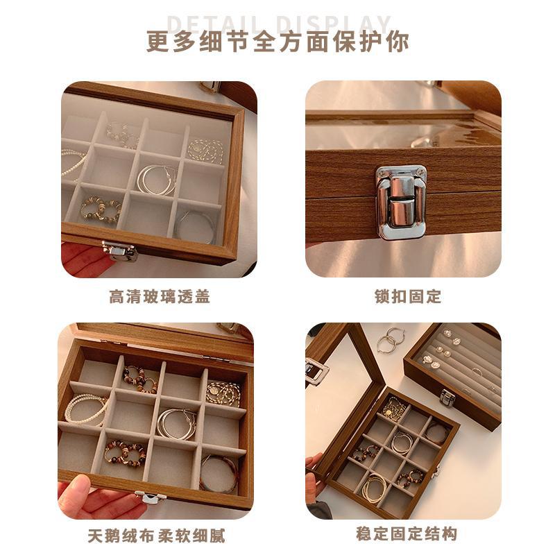 Wooden ring box, jewelry earring storage box, jewelry earrings box, accessory bracelet box Application Scenario
