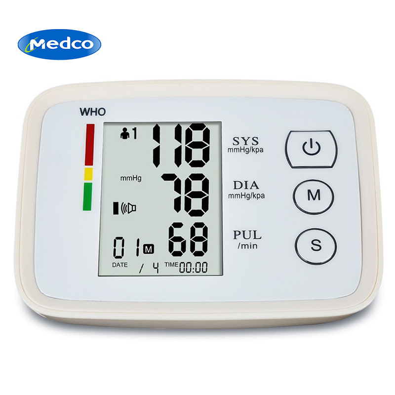 跨境专供上臂式电子血压计全自动高清屏幕英语播报家用血压监测仪
