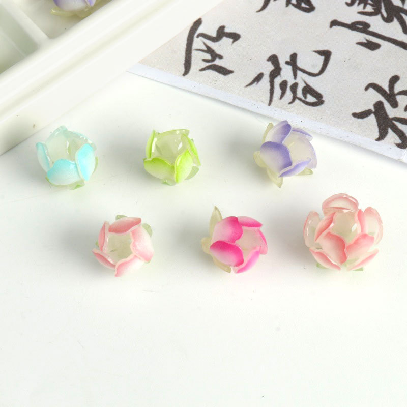 国风复古亚克力热缩片立体仿真海棠花手作发簪步摇diy绣球材料