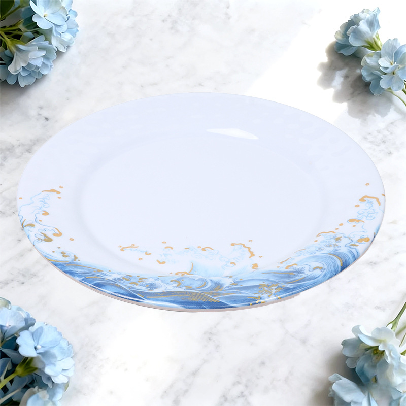 OEM production of melamine vegetable plates, flat plates, bowls, plates and saucers, 7-inch, 8-inch, 9-inch and 10-inch round household simple set tableware full figure