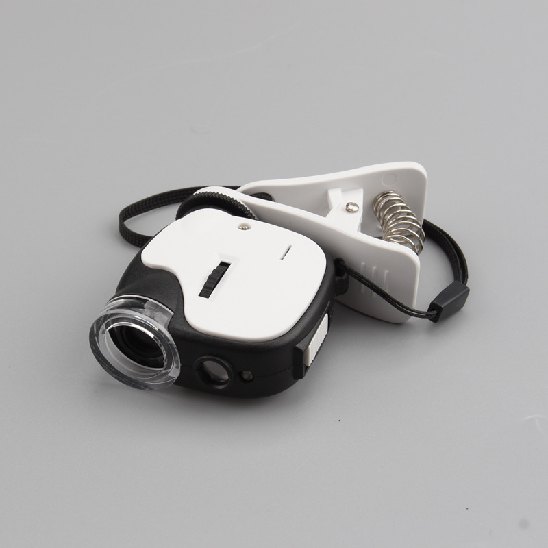 Jewelry appraisal antique high-power magnifying glass, phone holder, microscope, built-in LED light, multi-purpose civilian magnifying glass details Picture