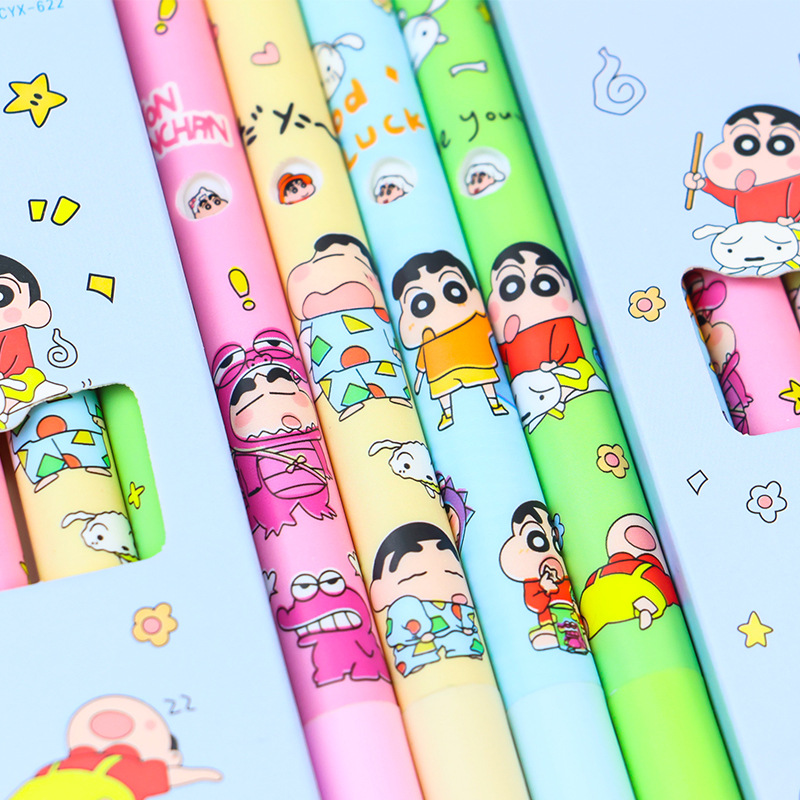 Cartoon Crayon Shin-chan face-changing press gel pen Cute student exam practice 0.5mm quick-drying smooth water pen Application Scenario