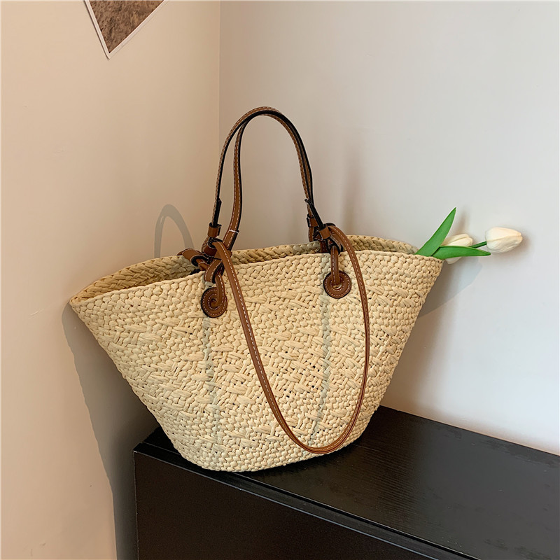 Cross-Border Straw Weaving Bag, Non-Standard Straw Weaving Bag, Large Capacity, Simple Hand-Woven Shoulder Bag, Women's Summer Seaside And Beach Hand-Woven Bag Specification drawing