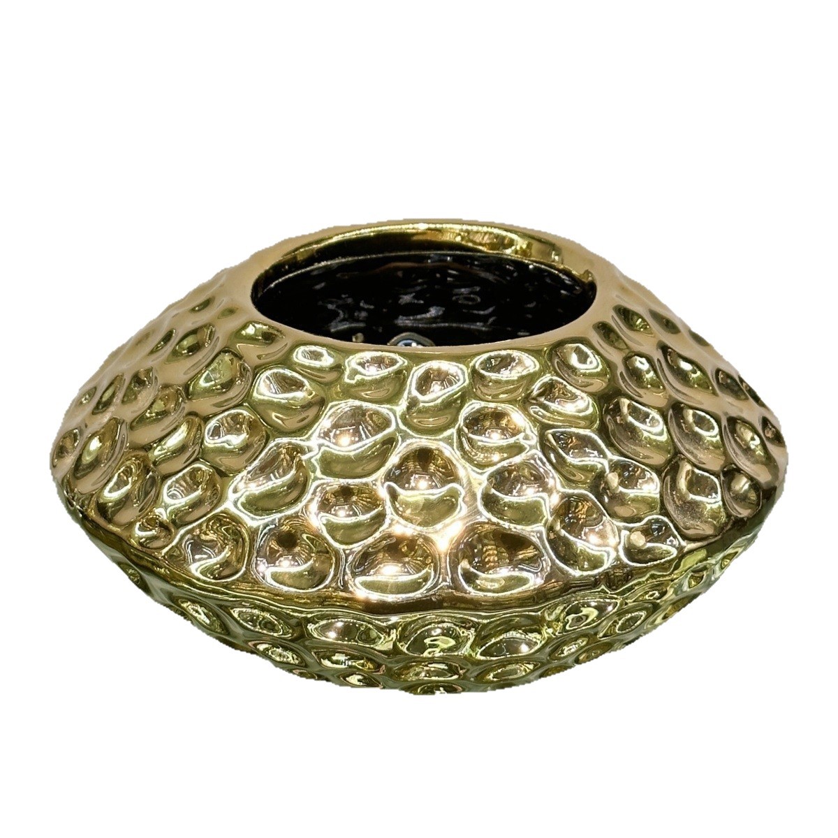 وعاء متعدد الأشكال من الحوض الأخضر المزخرف بالذهب المغلف الفخار الذهبي Item Picture