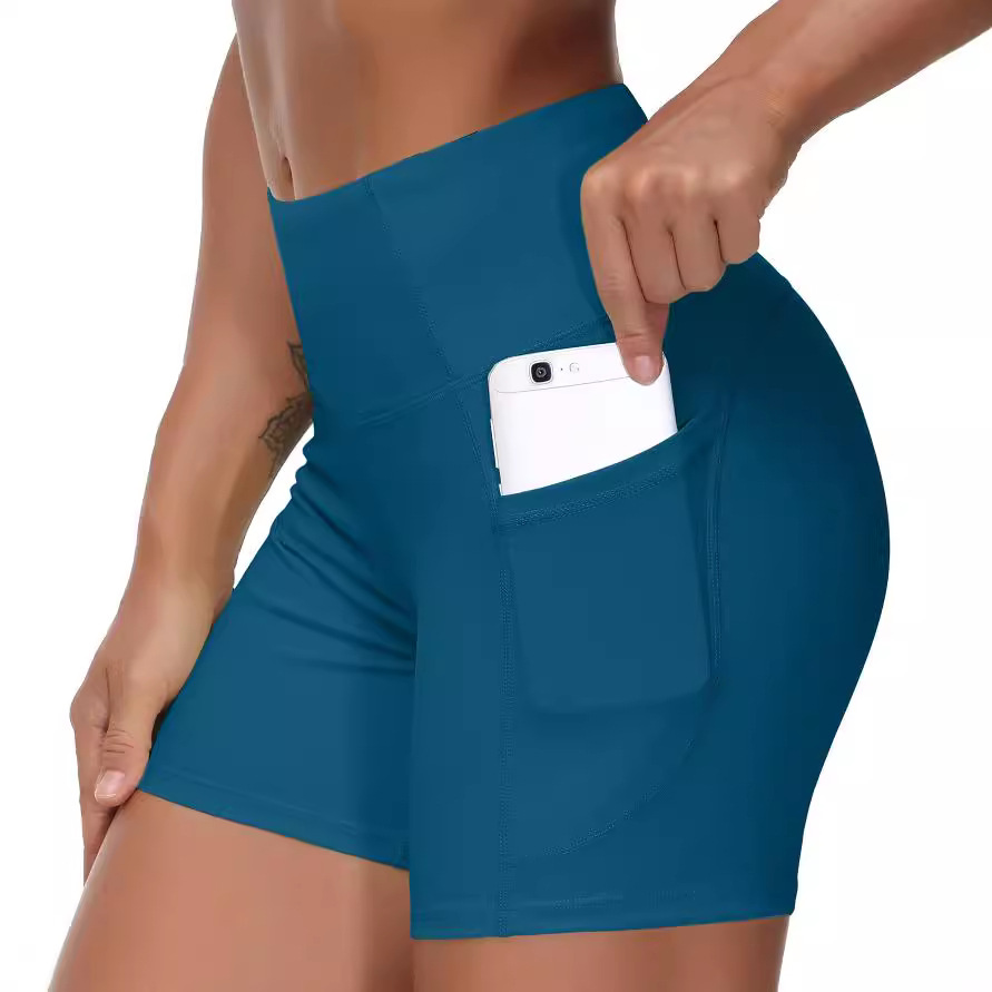 Amazon's best-selling women's shorts in Europe and America, yoga sports side, mobile phone pocket, factory direct sales details Picture