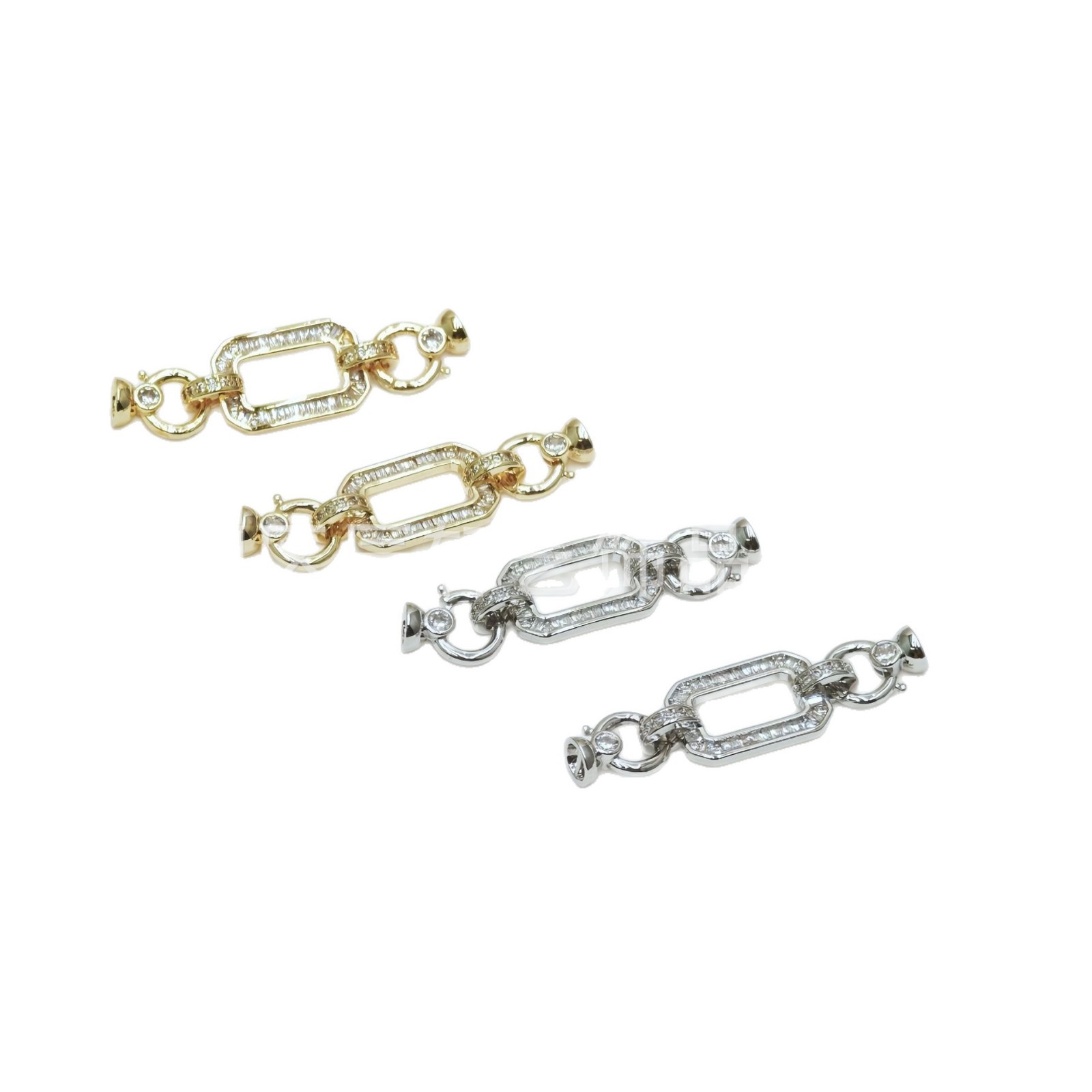 Wholesale of diy handcrafted accessories for 18k classic necklaces and bracelets with micro-inlaid white stone color retention and real gold plating Item Picture