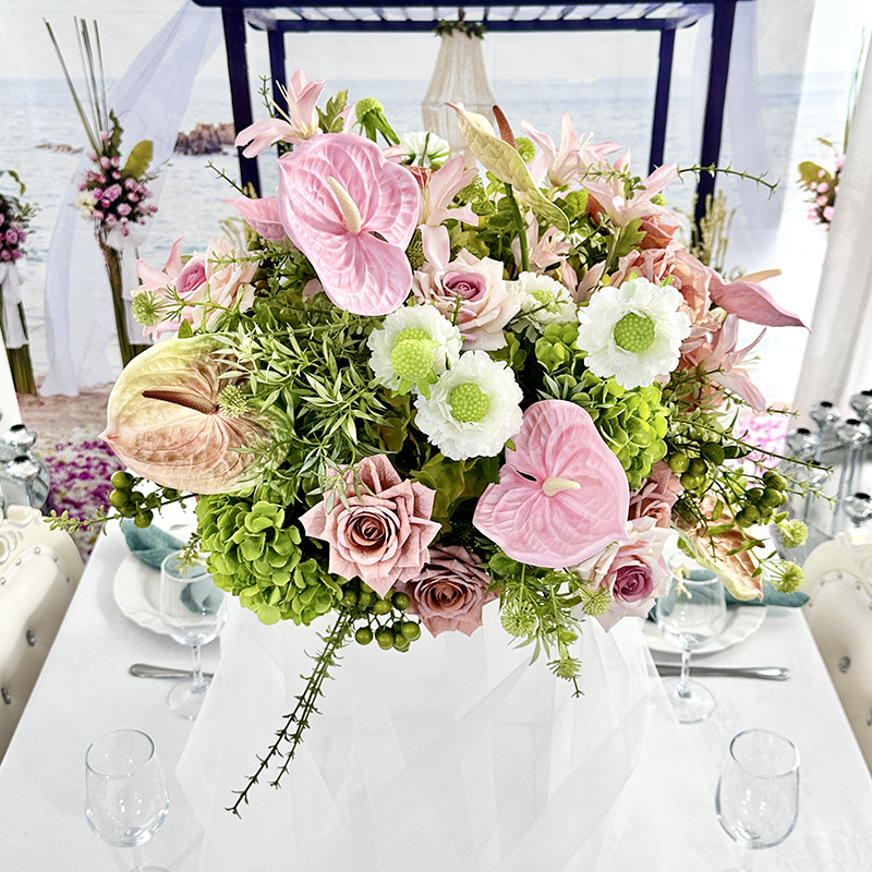 仿真花DIY发饰配件/仿真花/5朵塑膠花/假花/假花批发产品图