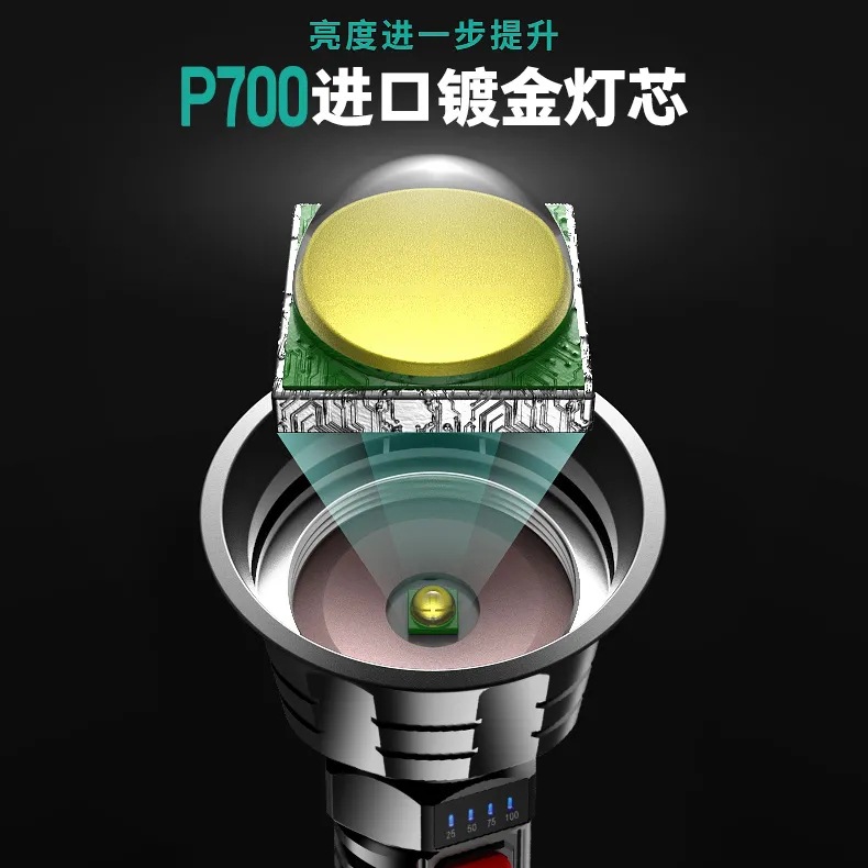 Flashlight rechargeable small xenon special forces household outdoor portable multi-functional led high beam, ultra-bright long beam details Picture