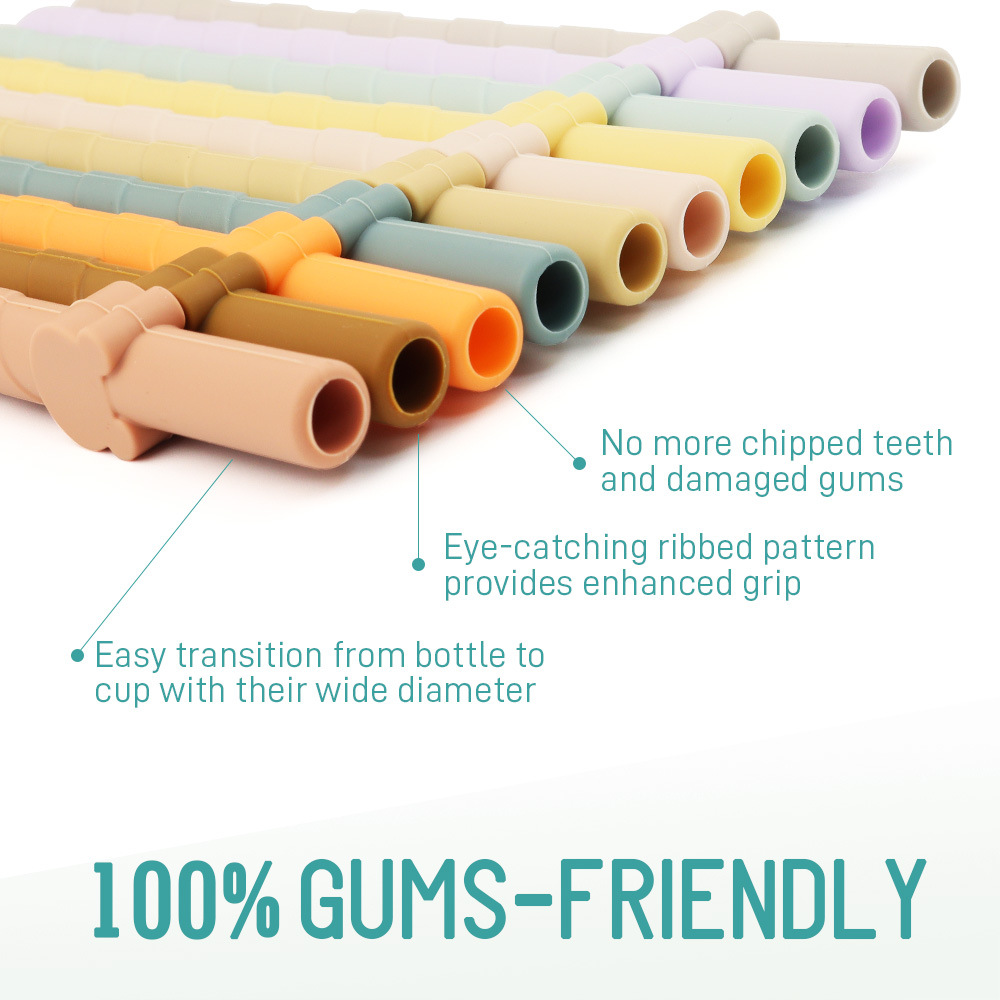 Silicone straws specially designed for milk tea shops are heat-resistant, flexible and reusable details Picture