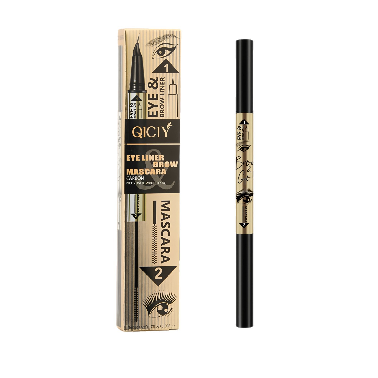 【 Cross-border Exclusive 】QICIY Eyeliner Mascara Eyebrow Pencil, one multi-color option, 5 colors available, waterproof and sweat-proof eyeliner Item Picture