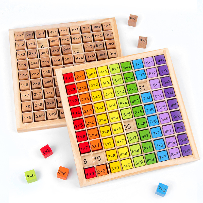 Wooden digital operation building blocks, small toys, multiplication teaching AIDS, primary school mathematics teaching AIDS, cross-border street stall, 10-yuan store wholesale