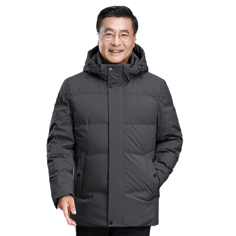 Men's short, thickened and large-sized down jackets for middle-aged and elderly people. Thickened and warm down jackets for elderly fathers Item Picture