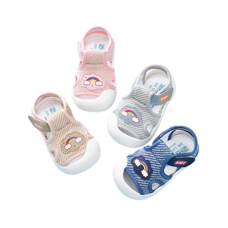 宝宝布凉鞋女夏季婴儿鞋2024新款学步鞋子一岁男婴幼儿布鞋白底实物图