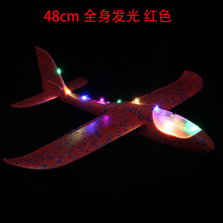 Hand-thrown luminous foam aircraft, children's outdoor boys' toys, night market stalls, square flashing, school game props Application Scenario