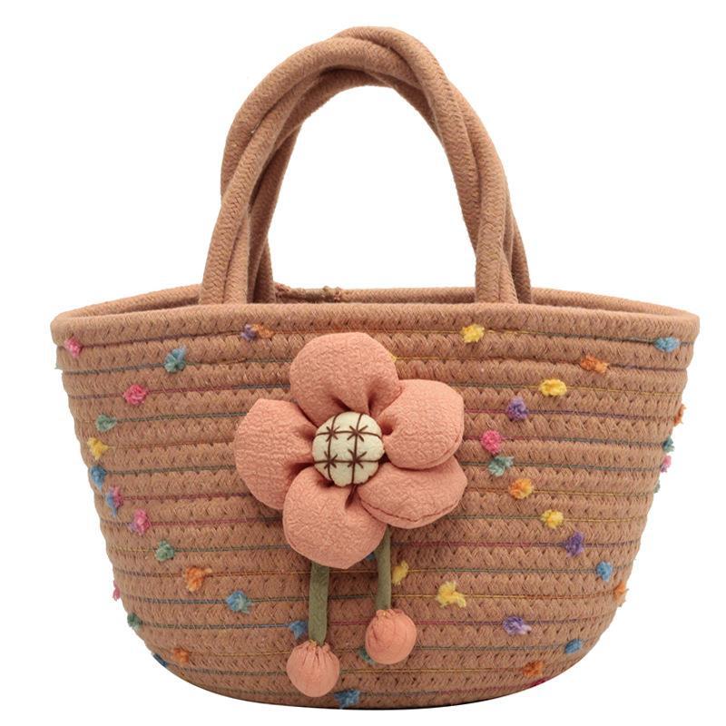 Cross-Border Woven Bag, Summer Hand-Carry Women's Bag Design, Casual Woven Bag, Cotton Rope Versatile Women's Bag, Tote Bag, Woven Bag Application Scenario