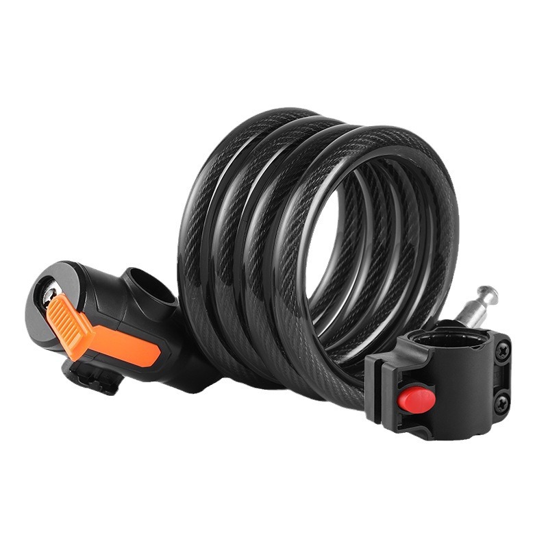 New bicycle lock, mountain road bike anti-theft thickened steel wire lock, electric bike steel cable key lock, cycling equipment Item Picture