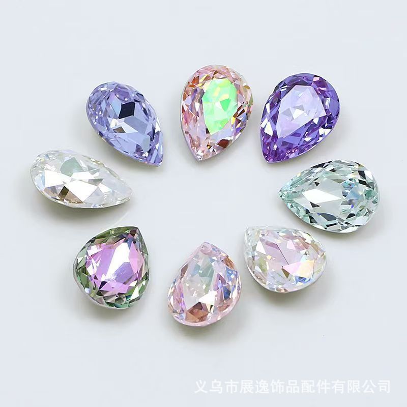 Wholesale of transparent teardrop-shaped zircon rough stones for colored teardrop-shaped pear-shaped gemstone rings, ranging from 2X3MM to 10X14MM