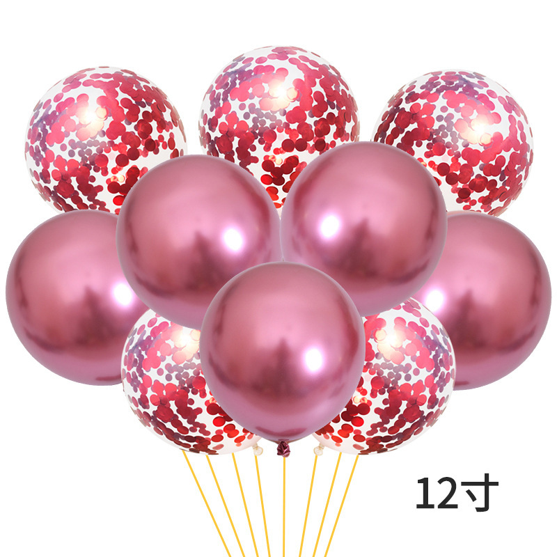 12-inch sequined latex balloon set, a popular birthday party decoration, transparent oversized balloons, party decoration balloons Application Scenario
