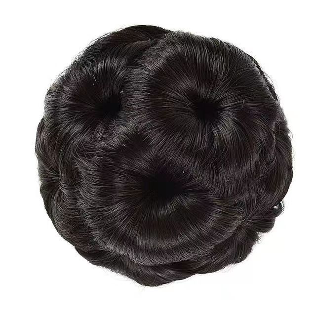 Bun head wig, women's grab clip, nine-flower false hair bag, women's updo, flower bud head, bride's head flower updo device Item Picture
