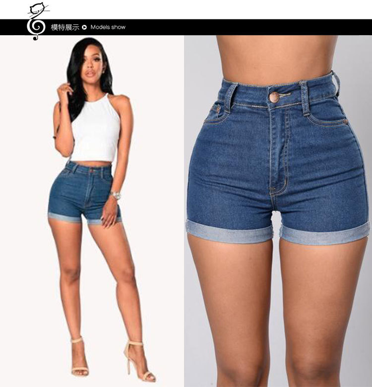 Cross-border supply 2025 New women's clothing from Europe and America, AliExpress Wish bestsellers, denim shorts with rolled edges, sexy hot pants Application Scenario