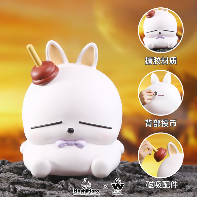 "Rogue Rabbit figurine, cartoon cute Rogue Rabbit large piggy bank magnetic accessory design, desktop figurine wholesale. Application Scenario