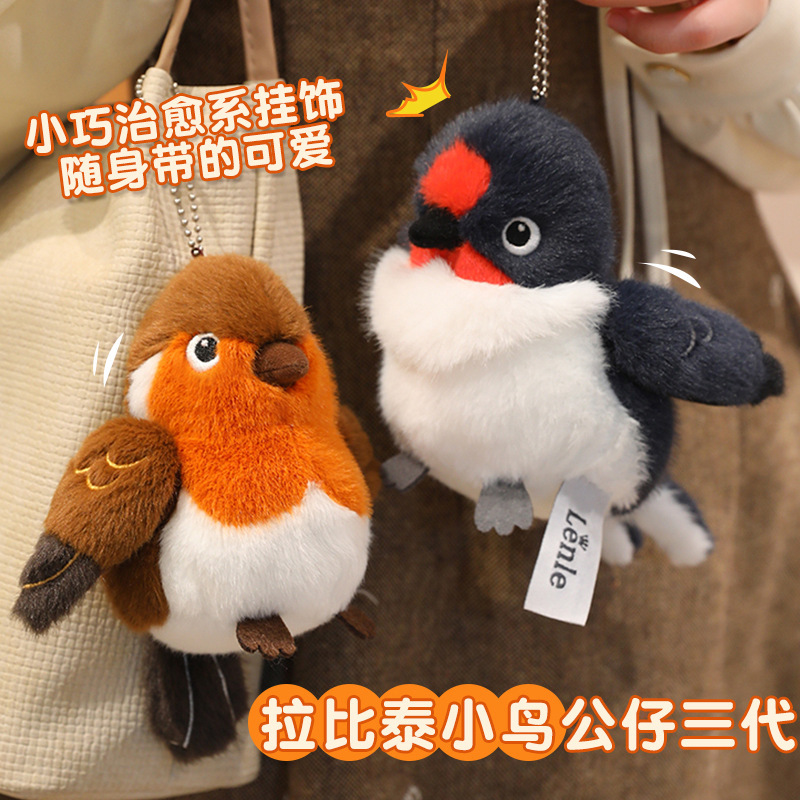 Cute and realistic Kiwi bird plush toy pendant, girls' bag pendant, zoo souvenir details Picture