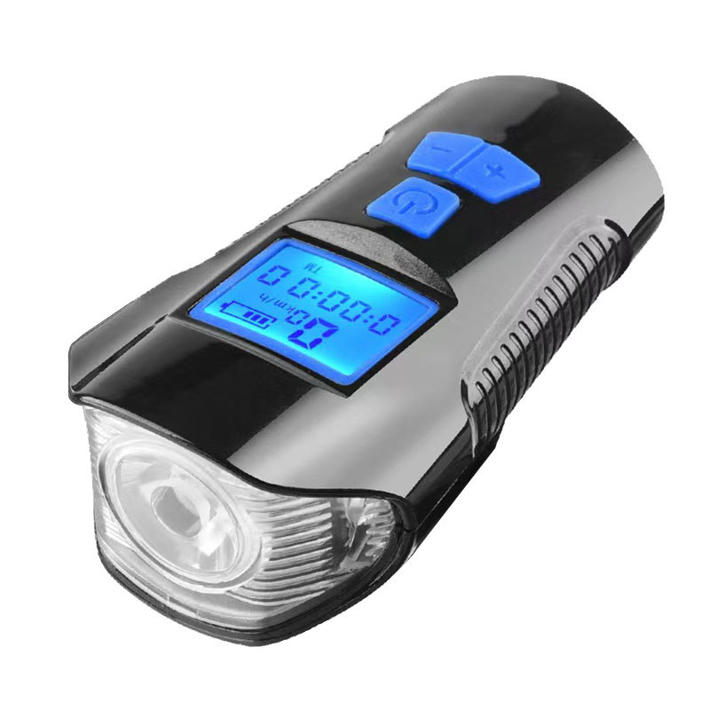 Bicycle headlights, multi-functional stopwatch headlights, waterproof usb charging horn lights, night cycling flashlights, cycling equipment