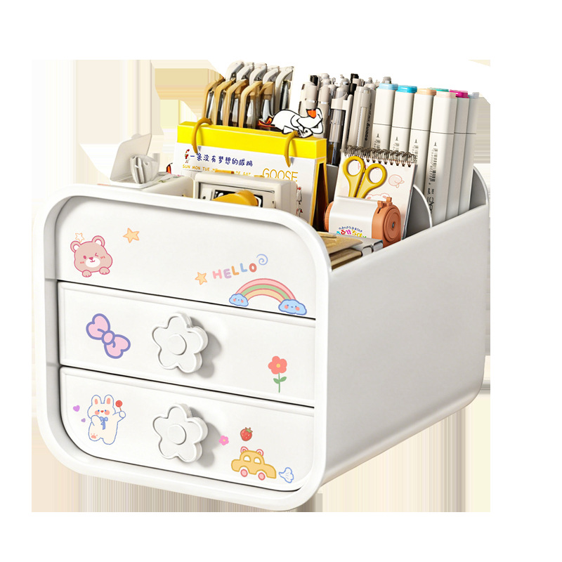Drawer-type desktop storage box, multi-layer clutter organization box, office workstation, student desk, multi-functional storage rack Item Picture