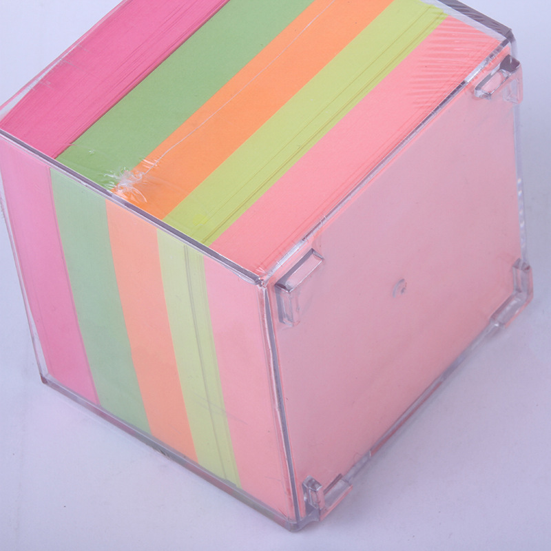 Jiuxing Stationery desktop office transparent plastic box, non-adhesive sticky note paper, square color sticky note paper, 700 pages Specification image
