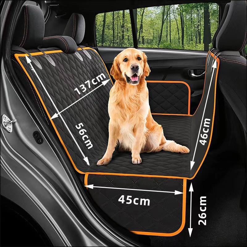 Amazon car rear pet mat, anti-dirt and wear-resistant pet car mat, thickened Oxford cloth dog seat mat wholesale Specification image
