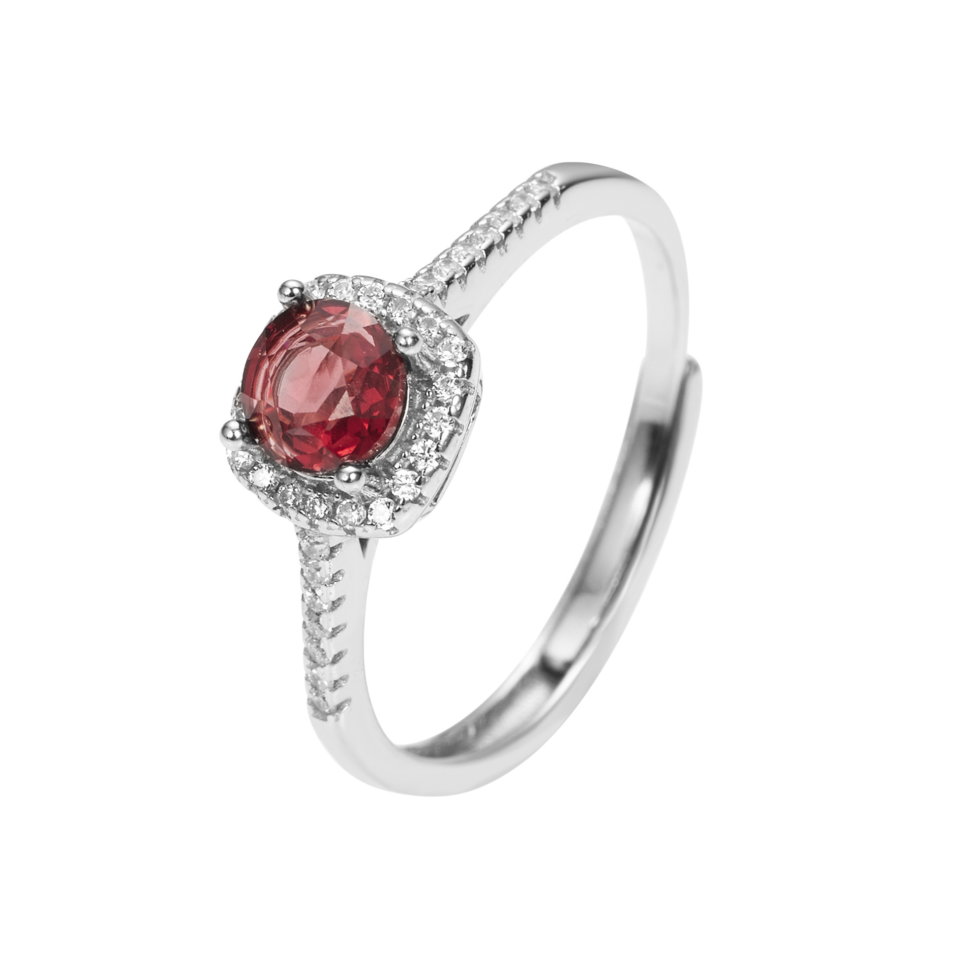 A one-carat garnet diamond ring, a small sugar cube for women, is a bestseller on Xiaohongshu Item Picture