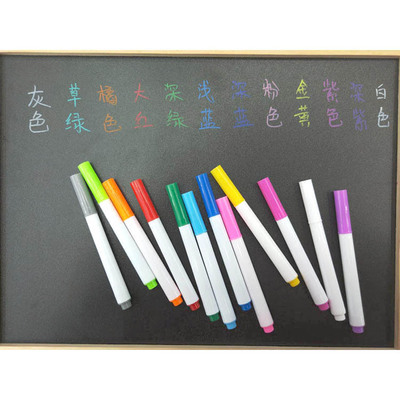 Qianhui Custom LOGO dust-free water-soluble chalk lamp board pen Fluorescent board white blackboard 12-color erasable chalk