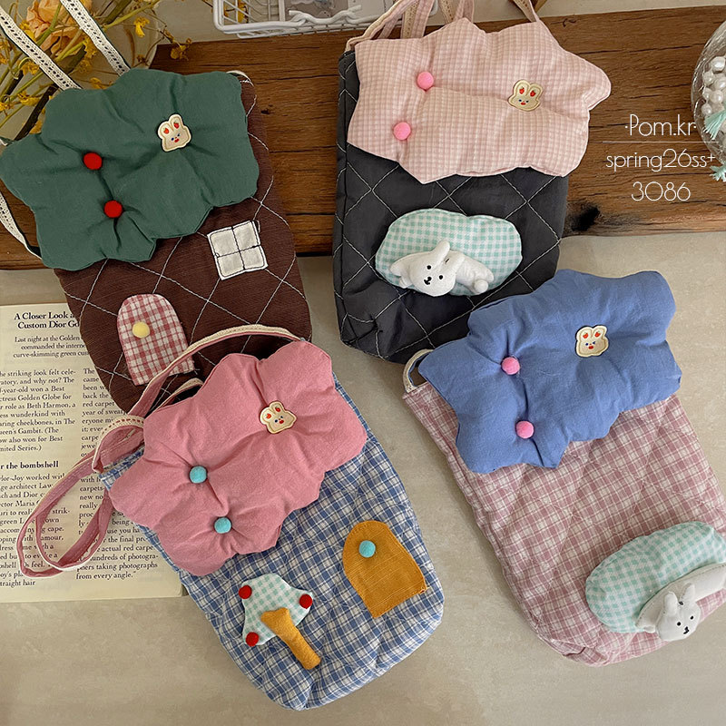Spring new cloud-patterned bag fabric children's cute storage crossbody bag cartoon rabbit casual bag accessories