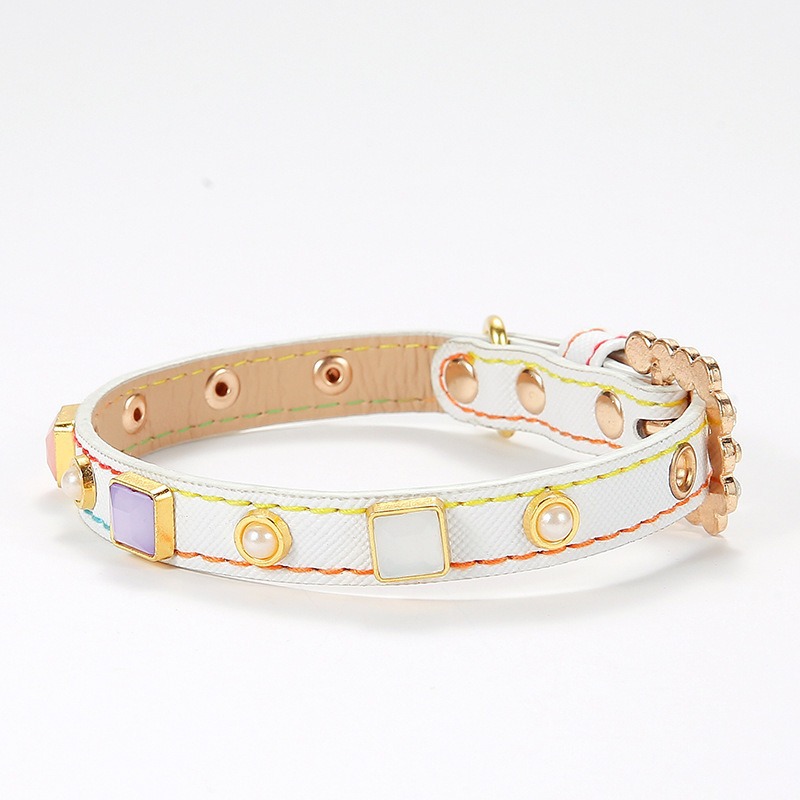 New pet collars with square studs for cats and dogs, small cat and dog collars, and dog PU collars Application Scenario