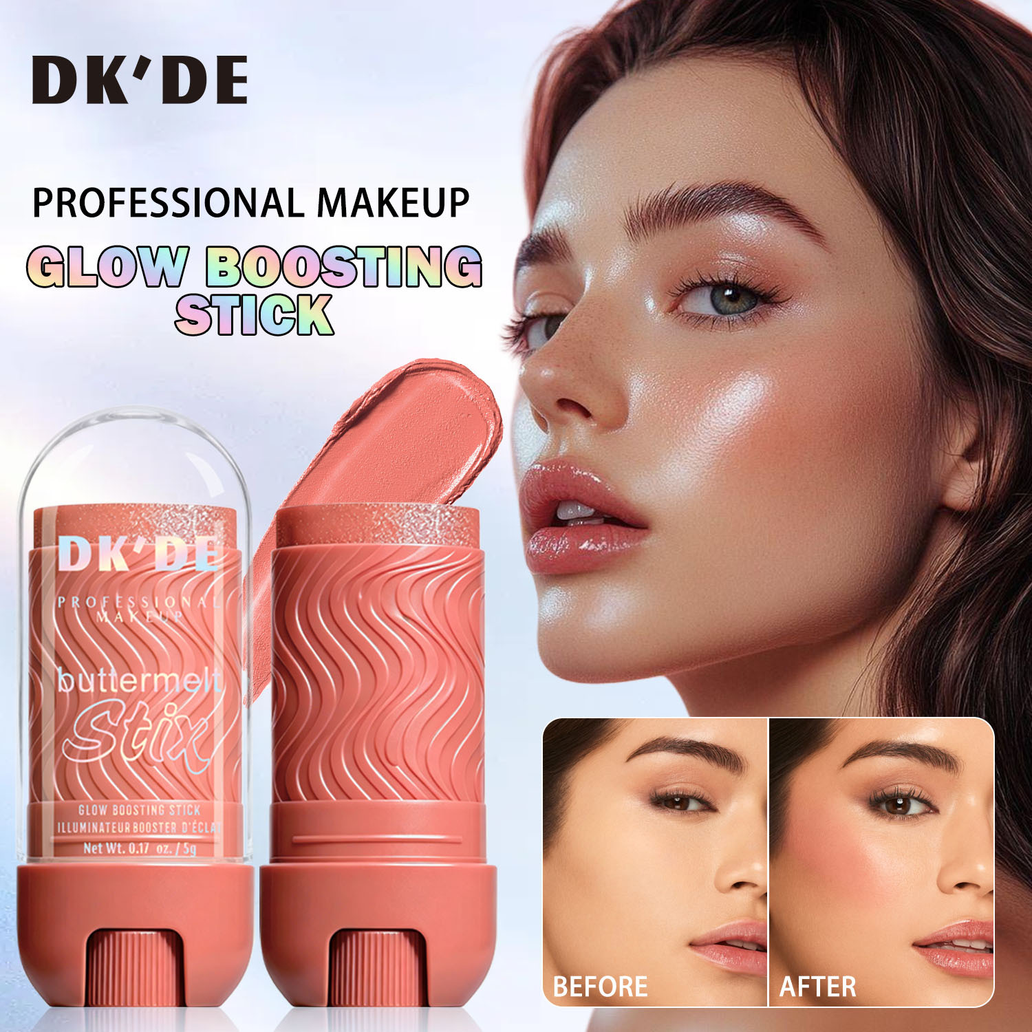 Cross-border blaster TEMU blaster DKDE+6 color makeover highlighting stick natural delicado sedoso mate fácil de comenzar al por mayor details Picture