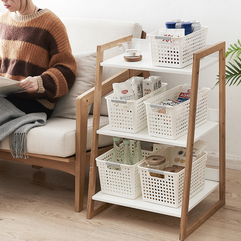 Plastic storage baskets, desktop snacks, file storage boxes, sundries storage frames, storage baskets, narrow-mouthed rectangular storage baskets Specification image