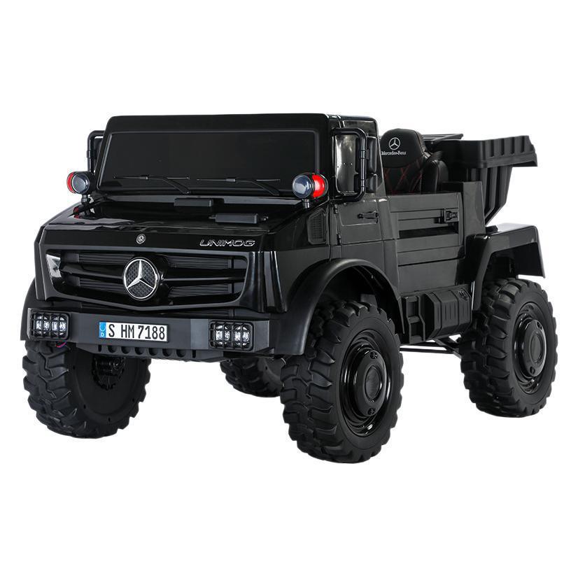 奔驰儿童电动车可坐大人四轮大号无刷电机汽车带遥控小孩玩具童车白底实物图