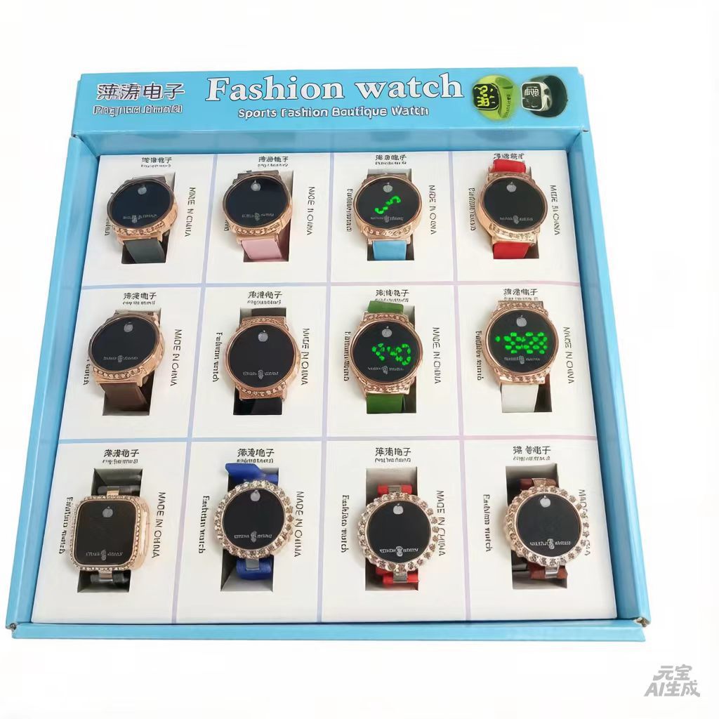 The multi-functional electronic watch with LED touch screen, fashionable and sporty green characters, clear screen display and precise timekeeping, issued by the manufacturer D18 details Picture