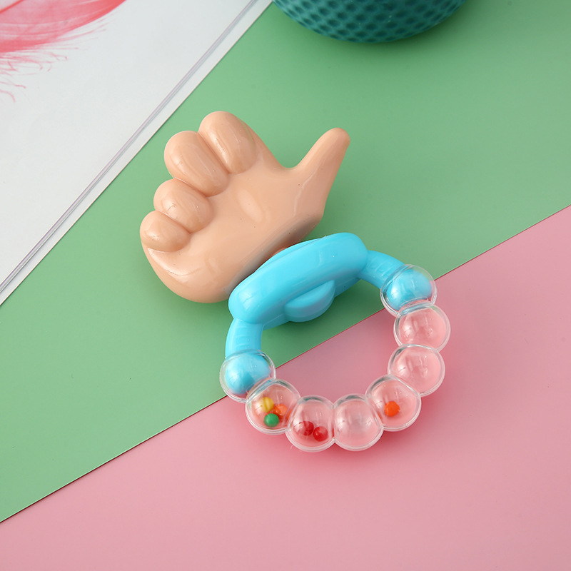 Cross-border children's simulated finger teething rings, rattle toys, wristbands, baby teething and firming devices, food-grade teething sticks Specification image