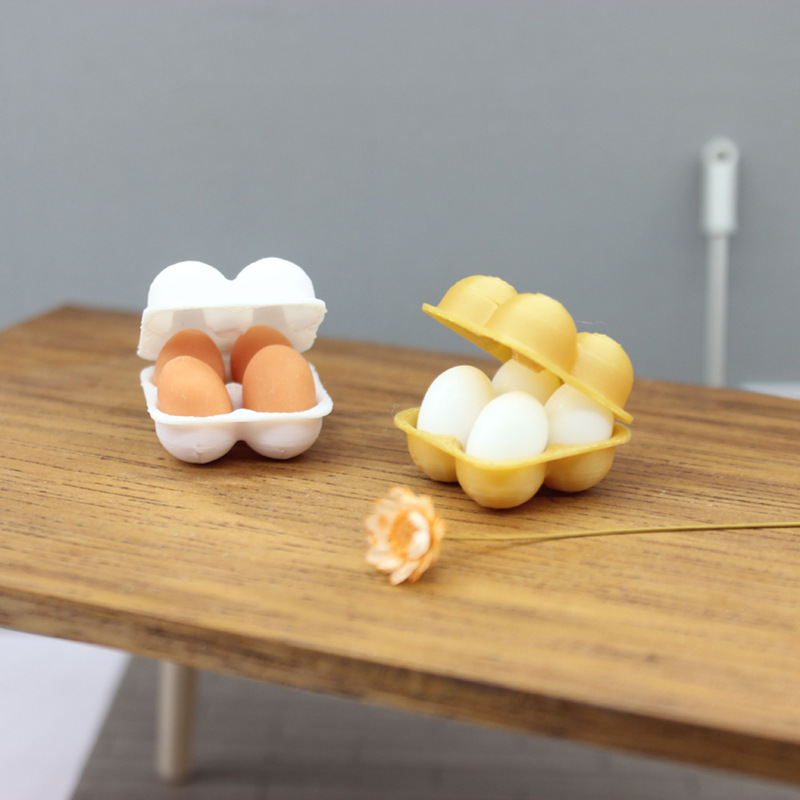 Dollhouse Miniature food toys 1:12 point model life setting Egg preservation box Egg tray Application Scenario