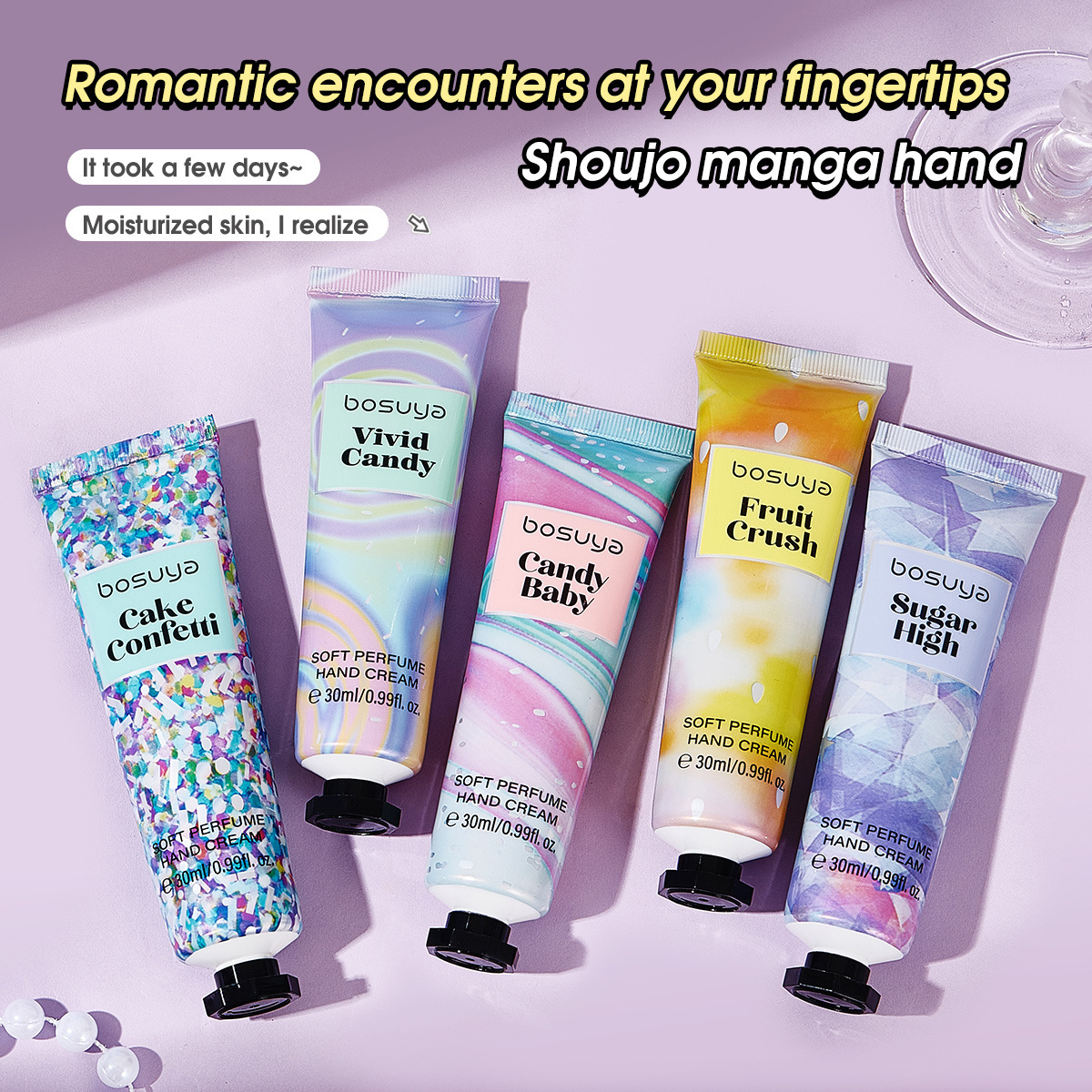 【 Cross-border Exclusive 】 Wholesale of 5-pack bosuya Perfume Hand Cream for Moisturizing, Hydrating and Refreshing Hand Cream Specification image